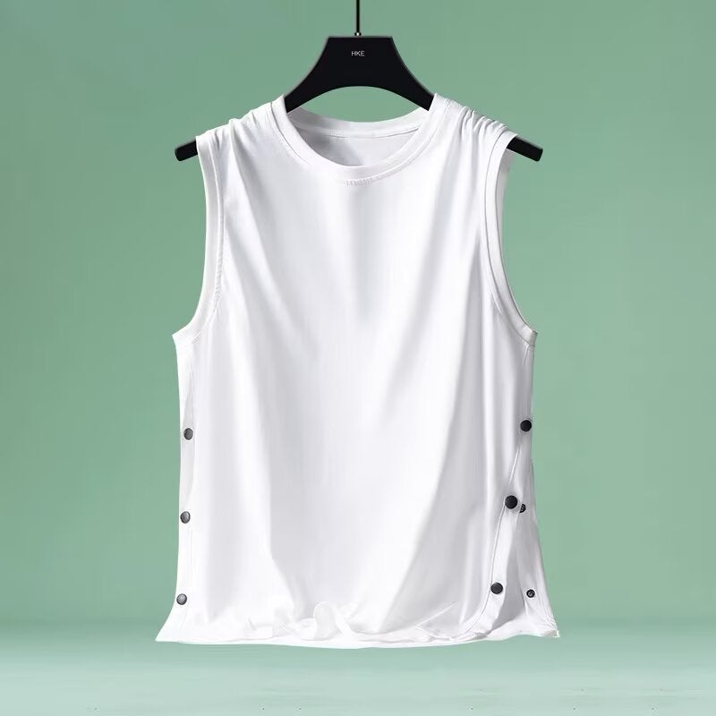 Sports Camisole Summer Sleeveless Shirt Round Neck Slim Fit Base Shirt - Image 3